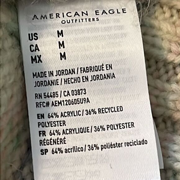New! American Eagle AE Whoa So Soft Cable Knit Sweater Cozy & Colorful Size M - Picture 16 of 16